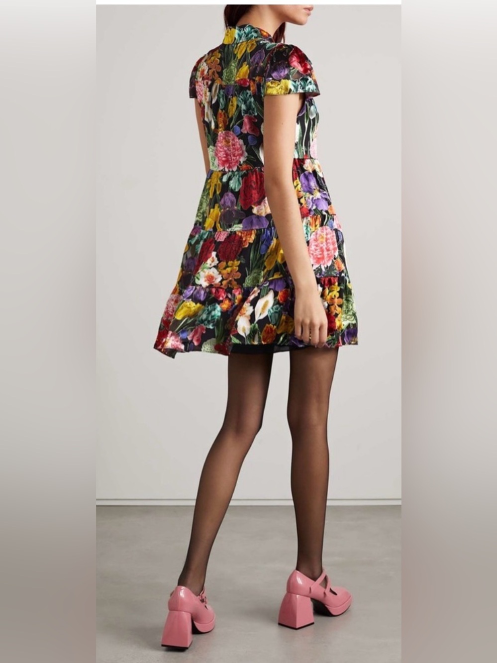 ❤️‍🔥 Alice + Olivia Meeko Tiered Silk-Blend Mini Shirtdress ❤️‍🔥size 8 - Picture 3 of 16